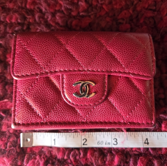 Chanel Trifold Compact Wallet Dual Side - Deep Red - Picture 1 of 16